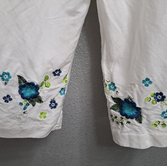 Plus Size Linen Blend With Embroidery  Size 22W - Picture 5 of 12